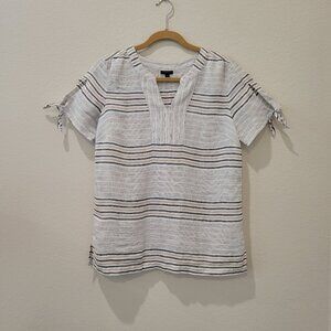 Talbots Linen Short Sleeve Blouse, Size Small